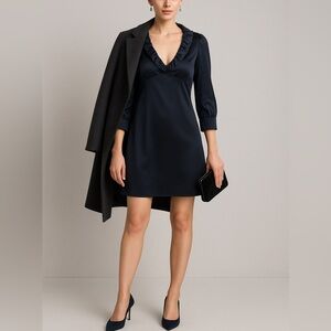 Vera Wang Lavender Label 100% Silk Dress – Midnight Navy (Bust 38”)